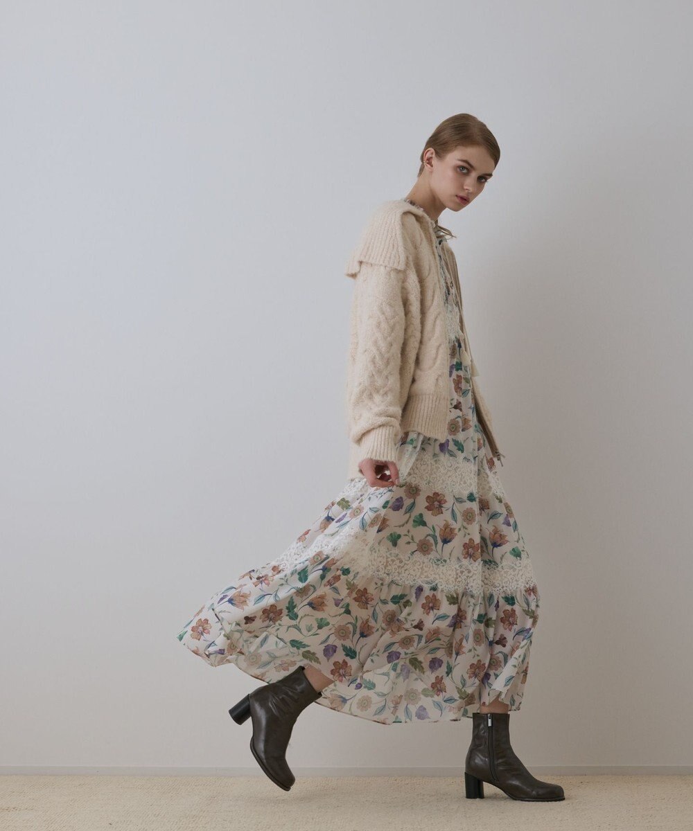 GRACE CONTINENTAL ヘアリーニットコクーンジャケット 