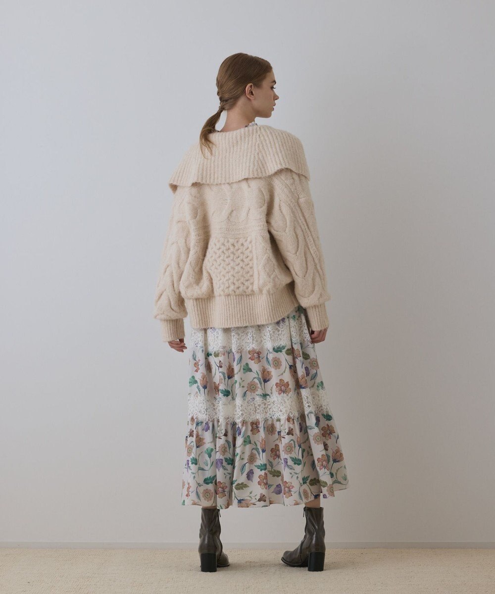 GRACE CONTINENTAL ヘアリーニットコクーンジャケット 