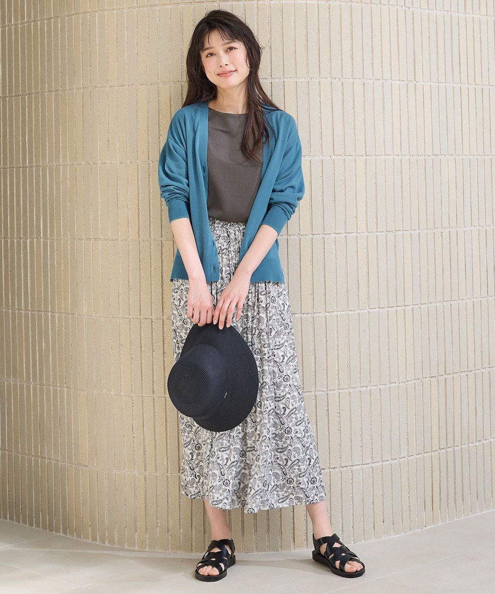 ANY L 【洗濯機可/接触冷感/アンチピリング】シアーニットVネックカーディガン 