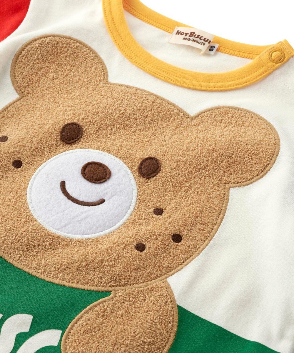 MIKI HOUSE HOT BISCUITS 【80-120cm】 ロゴ×キャラクター 長袖Tシャツ 