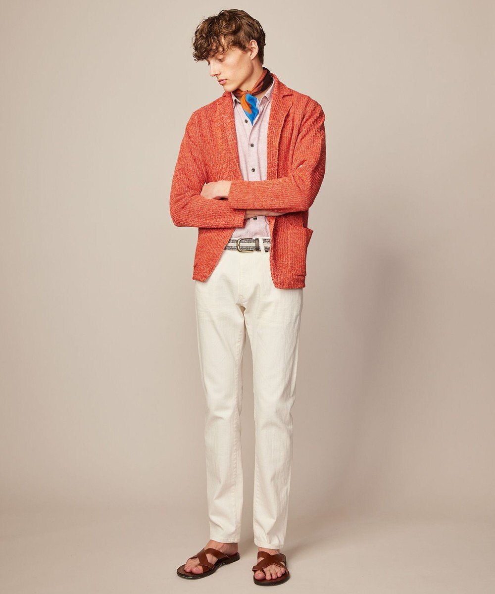 JOSEPH ABBOUD 【洗える】ストローヤーン ニット ジャケット 