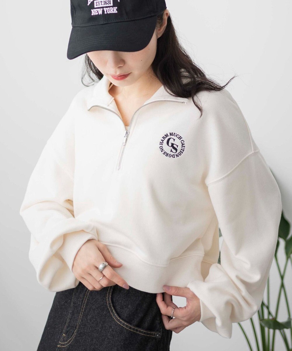 WEGO ハーフジップショートスウェット 