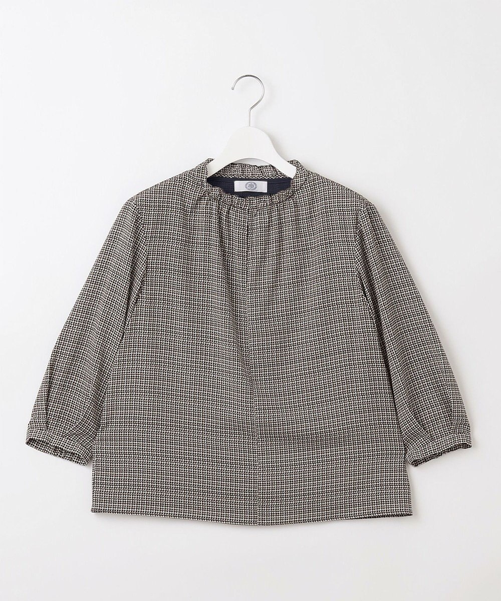 J.PRESS LADIES L チェックプリント スリットフリルネック カットソー 