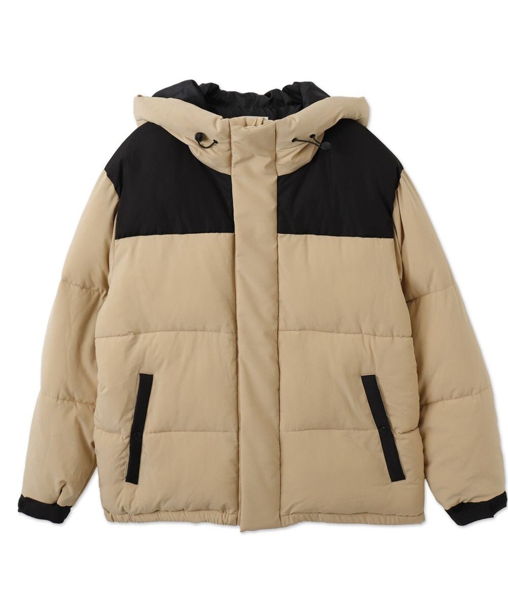 WEGO カラーブロックパテッドフードブルゾン 