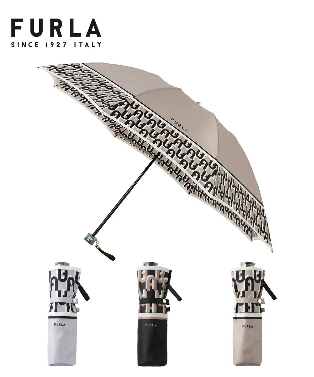 MOONBAT FURLA 折りたたみ傘 アーチロゴ 