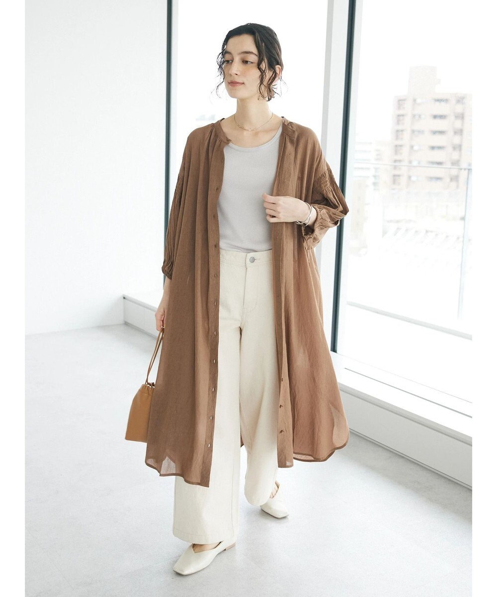 CRAFT STANDARD BOUTIQUE ウ゛ィンテージボイル袖シャーリングワンピース 