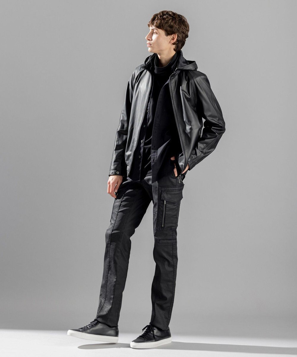 JOSEPH HOMME ライトラムナッパレザー　フードブルゾン 