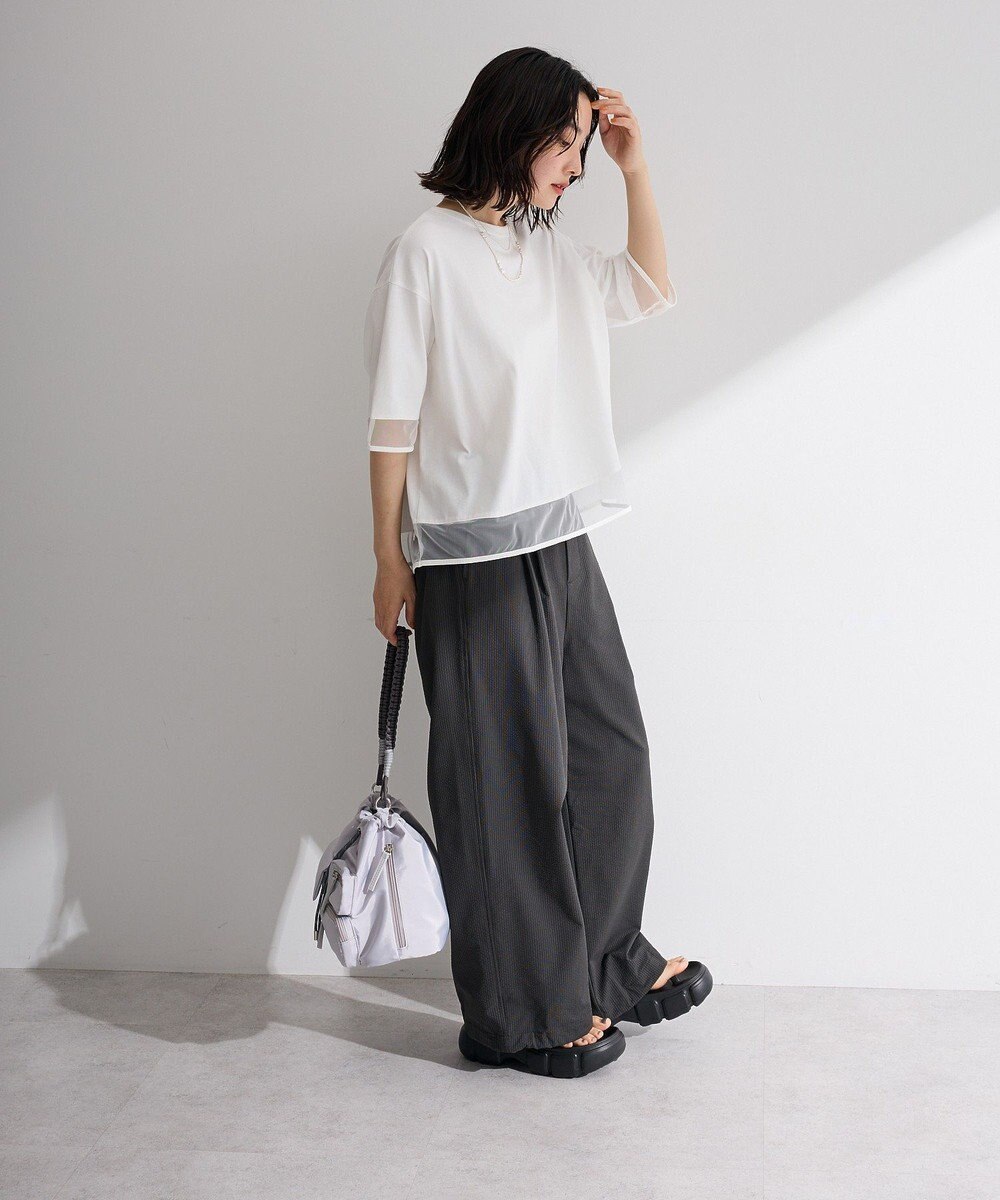 Green Parks サッカー裾ドロストワイドパンツ 