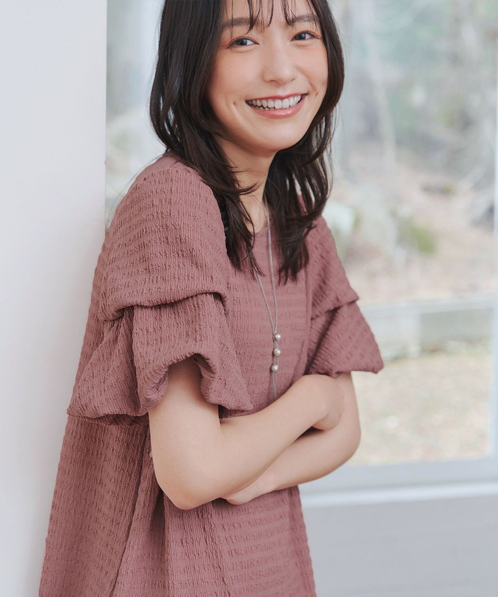 Tiaclasse 【洗える】変形バルーンスリーブカットソーチュニック 