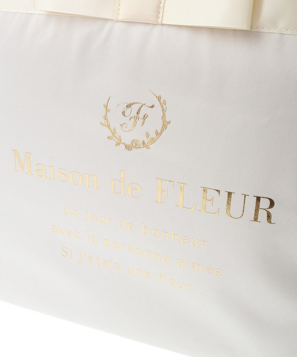 Maison de FLEUR ブランドロゴフリルハンドルトートＭバッグ 