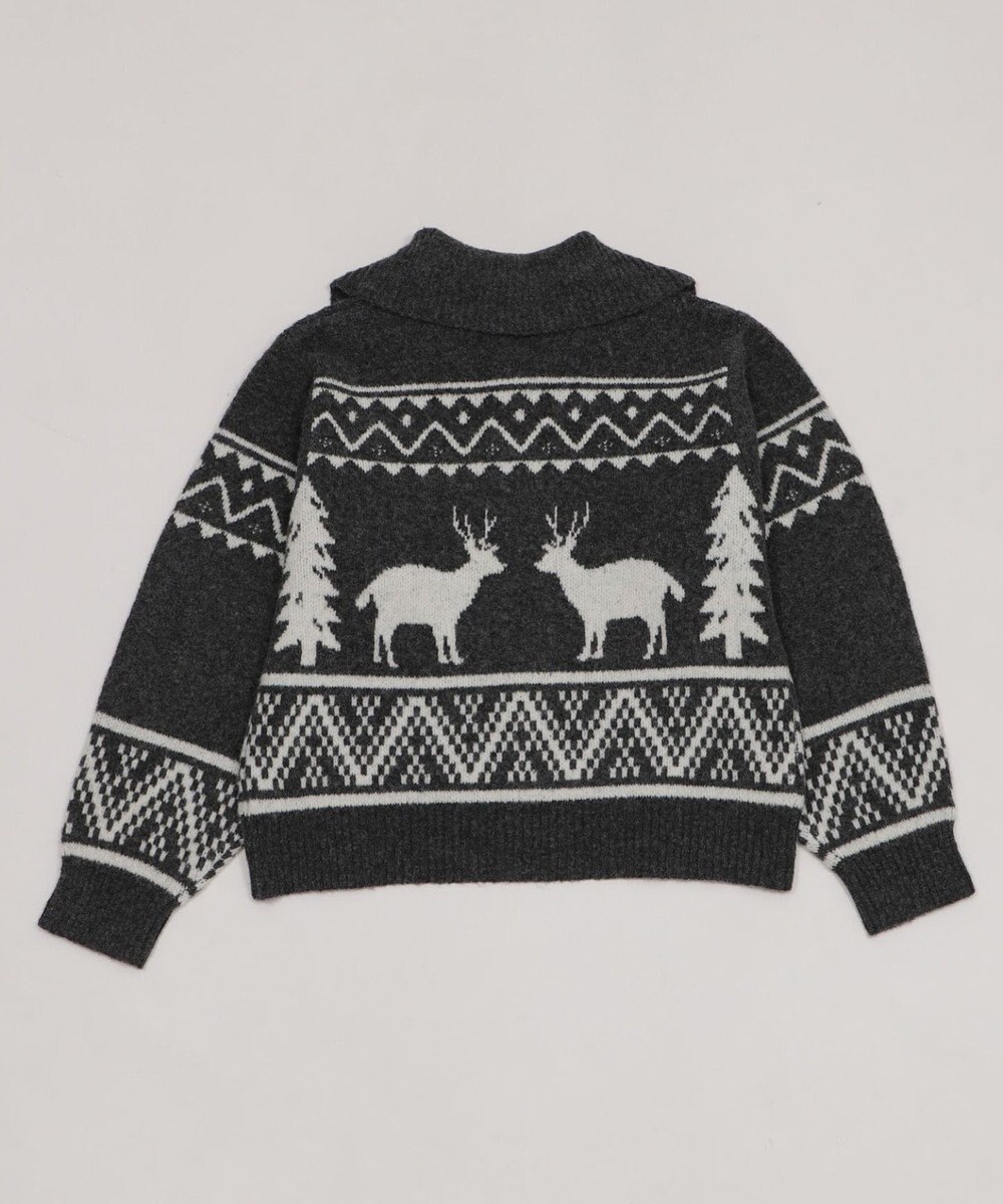 WEGO 雪柄ダブルジップニット 