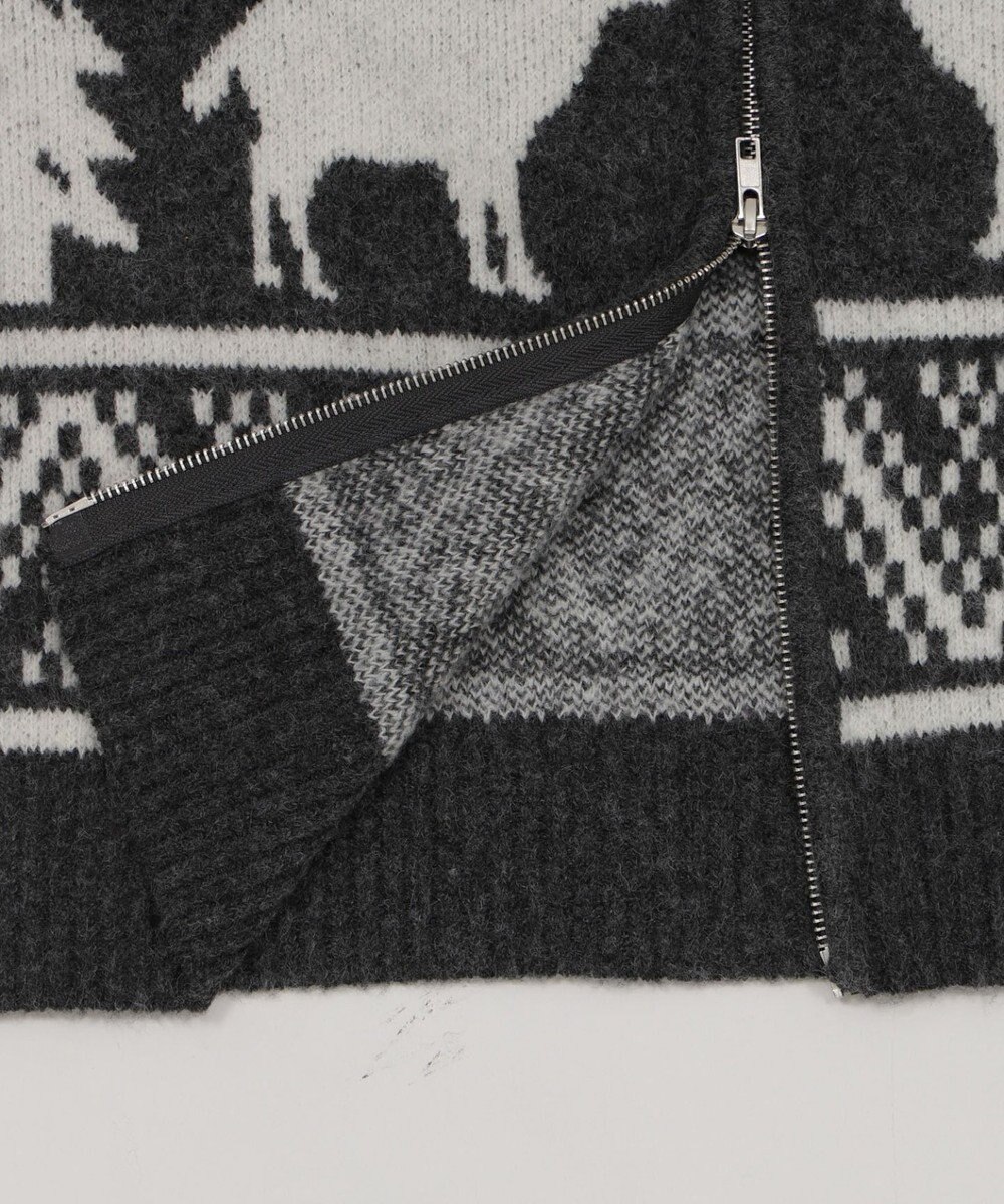 WEGO 雪柄ダブルジップニット 