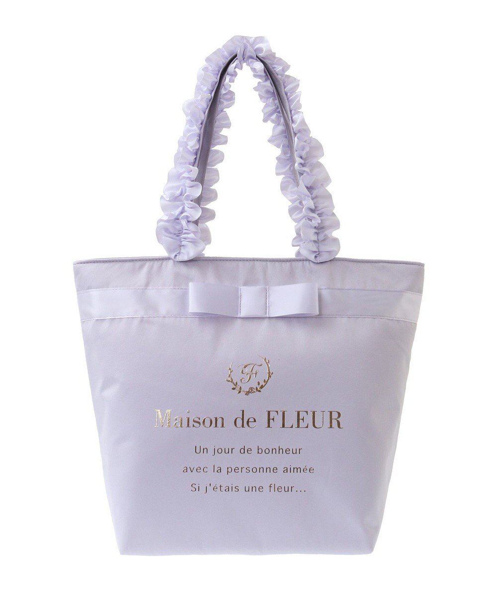 Maison de FLEUR ブランドロゴフリルハンドルトートＭバッグ 
