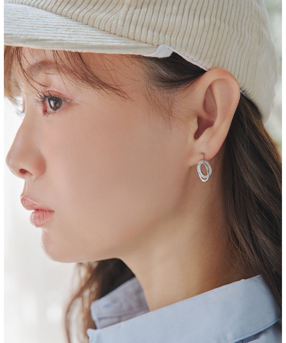 Tiaclasse 【安田美沙子さん着用・金属アレルギー対応】キュービックレイヤードフープピアス 