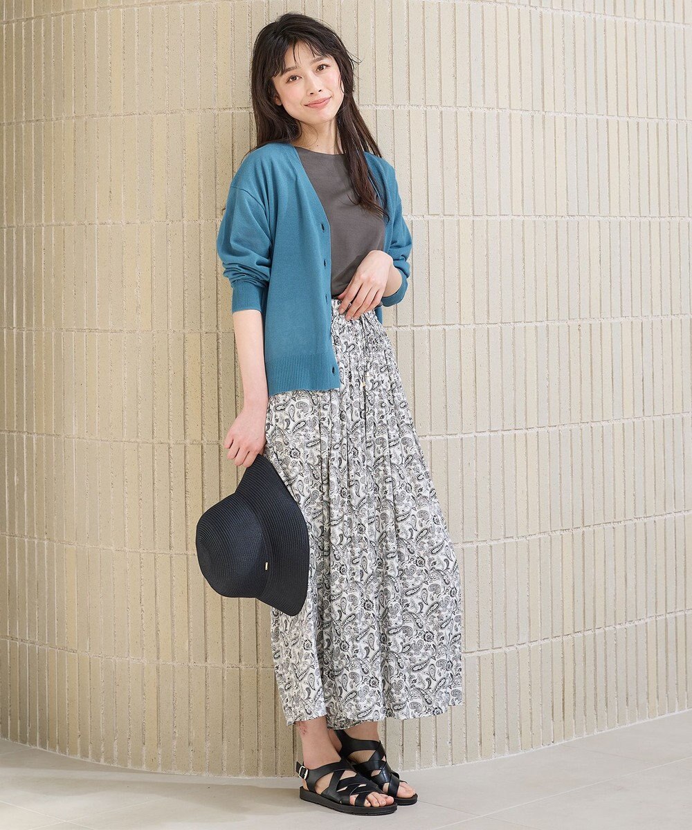 ANY L 【洗濯機可/接触冷感/アンチピリング】シアーニットVネックカーディガン 