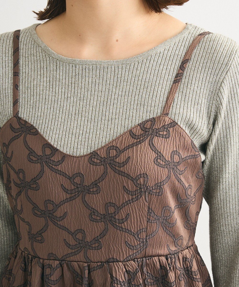 Green Parks ・ＳＵＧＡＲＳＰＯＯＮリボンジャカードキャミワンピ 