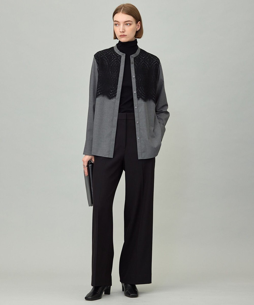 ICB 【洗える】 パウダリーチュール ハイネックトップス 