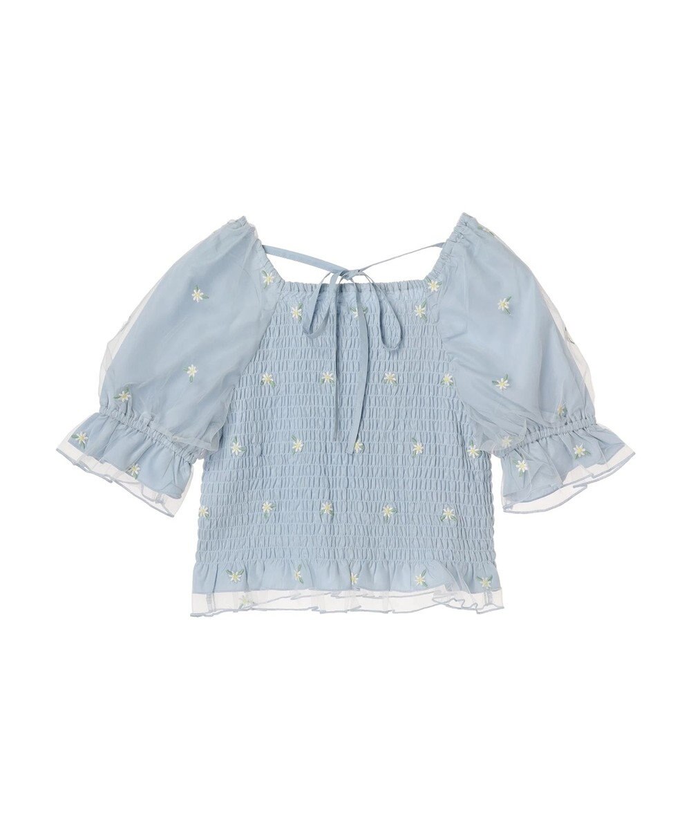 earth music&ecology フラワー刺繍ブラウス 