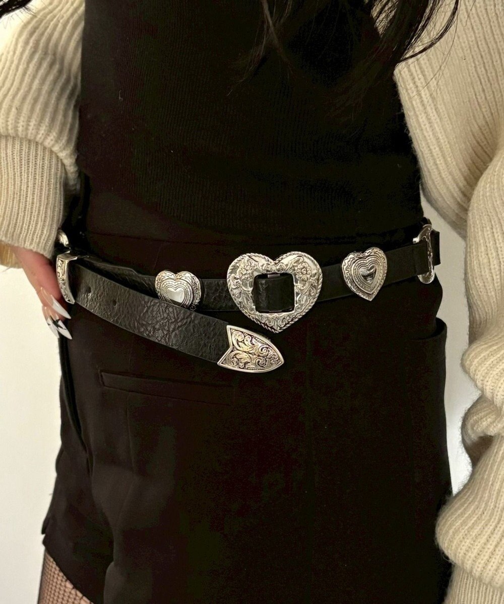 WEGO Lハートコンチョデザインベルト 