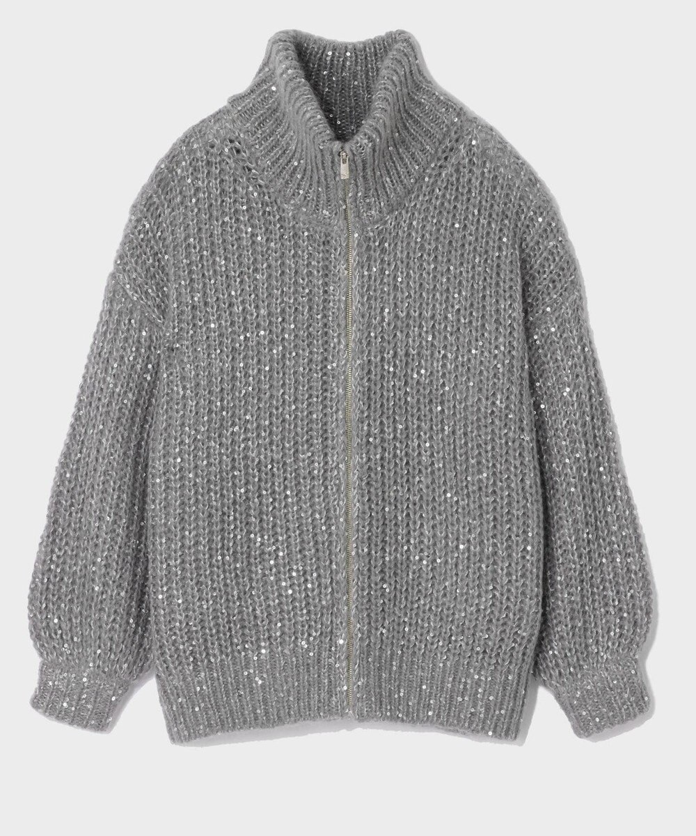 GRACE CONTINENTAL スパンコールニットブルゾン 