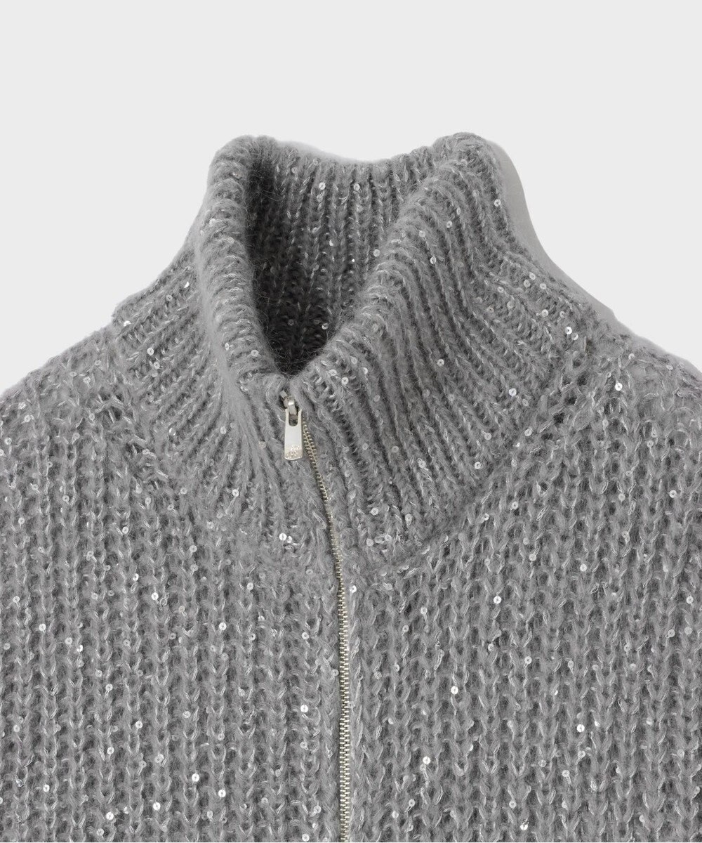 GRACE CONTINENTAL スパンコールニットブルゾン 