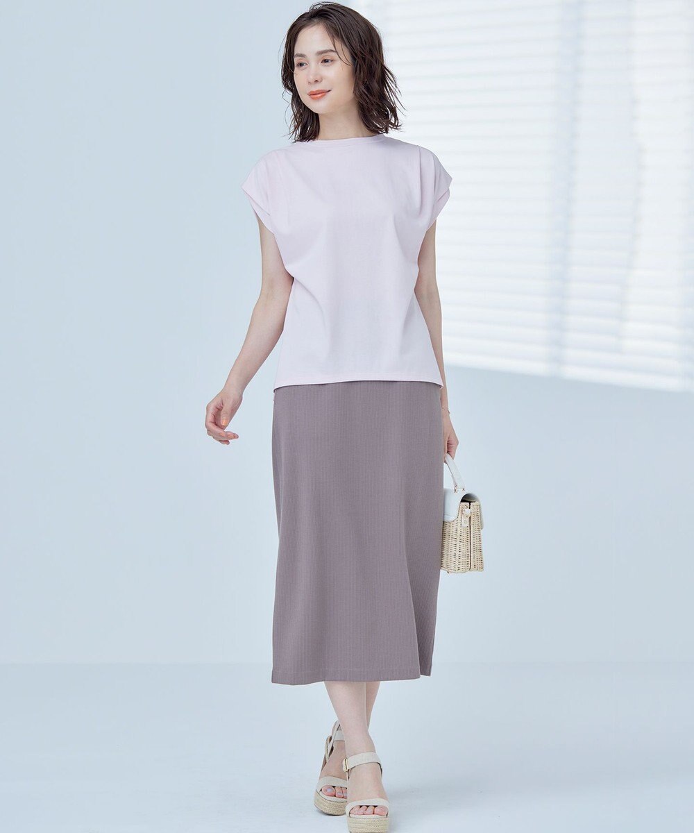 組曲 S 【UVケア・接触冷感】GIZAプレーティング天竺フレンチスリーブ Tシャツ 