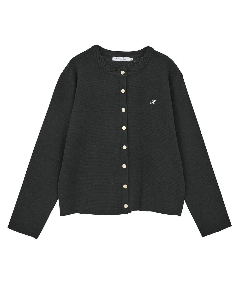 AMERICAN HOLIC ワンポイントロゴクルーカーディガン 