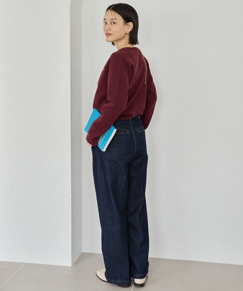 AMERICAN HOLIC ワンポイントロゴクルーカーディガン 