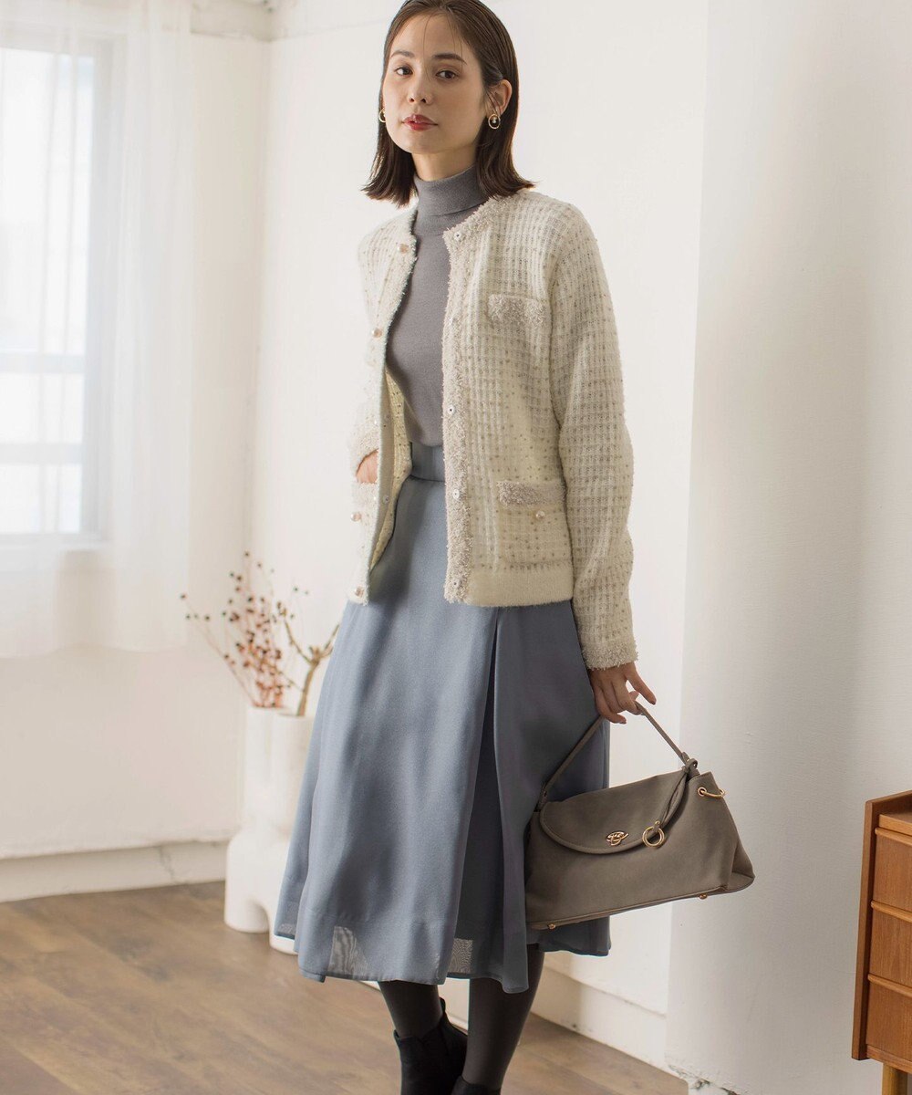 組曲 L 【WEB限定】スノーネップツイード ニットジャケット 
