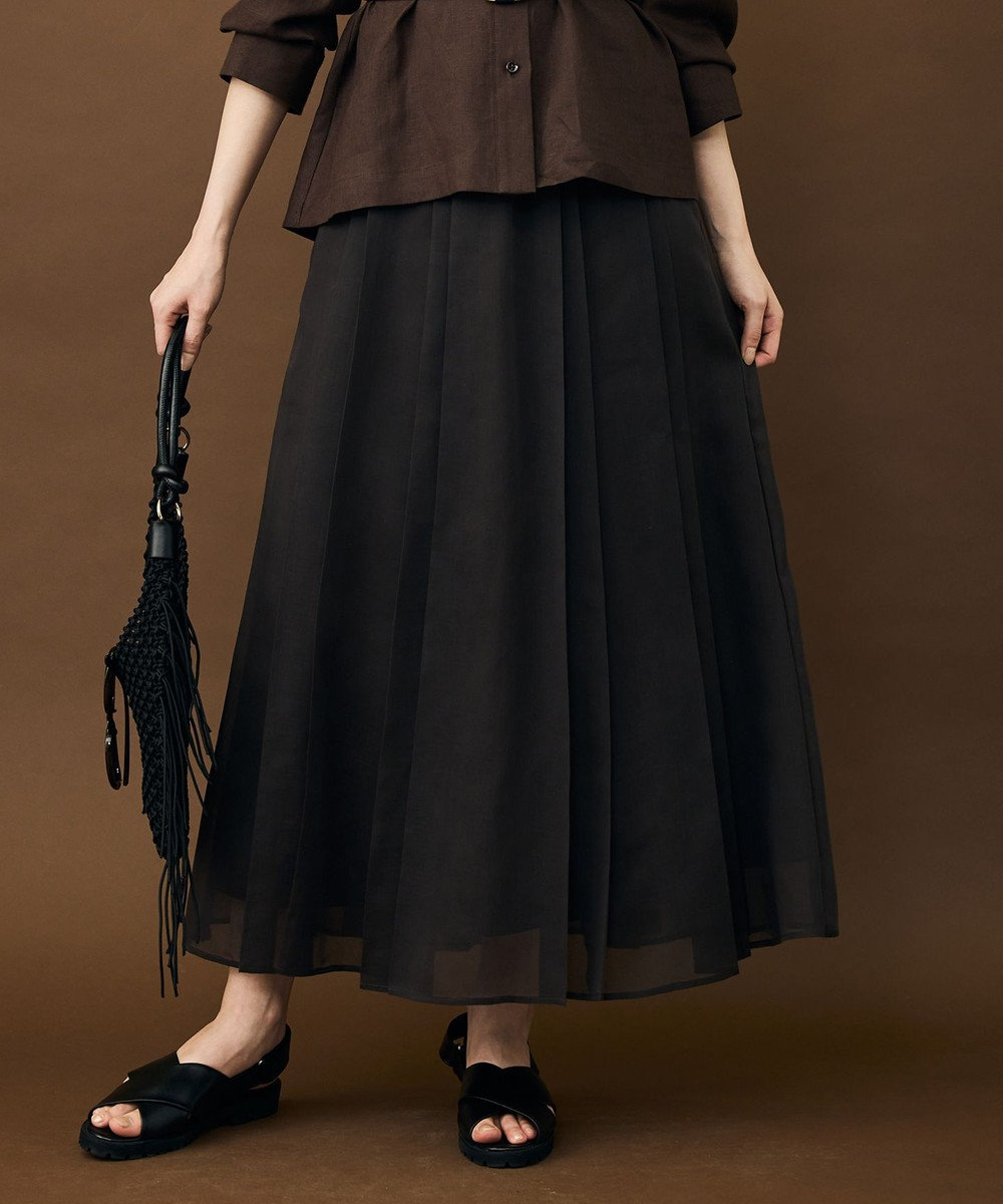 自由区 オーガンジープリーツ スカート 