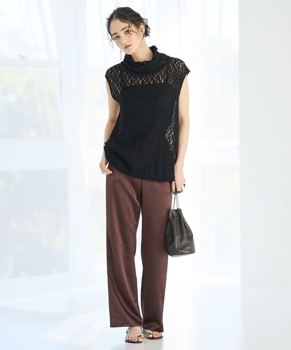 #Newans タートルネックレースブラウス 