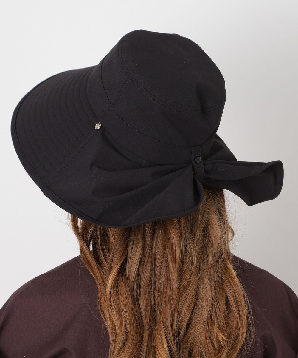 MOONBAT 【遮光100％/遮熱/UVカット】PAUL&JOE ACCESSOIRES(ポール&ジョー）後ろ垂れ 広つばハット 帽子 サイズ調整可能 手洗い可能 