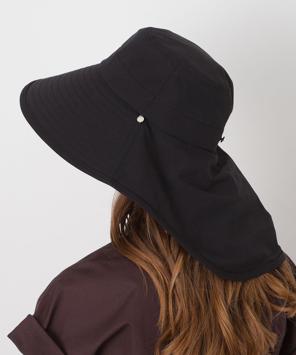 MOONBAT 【遮光100％/遮熱/UVカット】PAUL&JOE ACCESSOIRES(ポール&ジョー）後ろ垂れ 広つばハット 帽子 サイズ調整可能 手洗い可能 