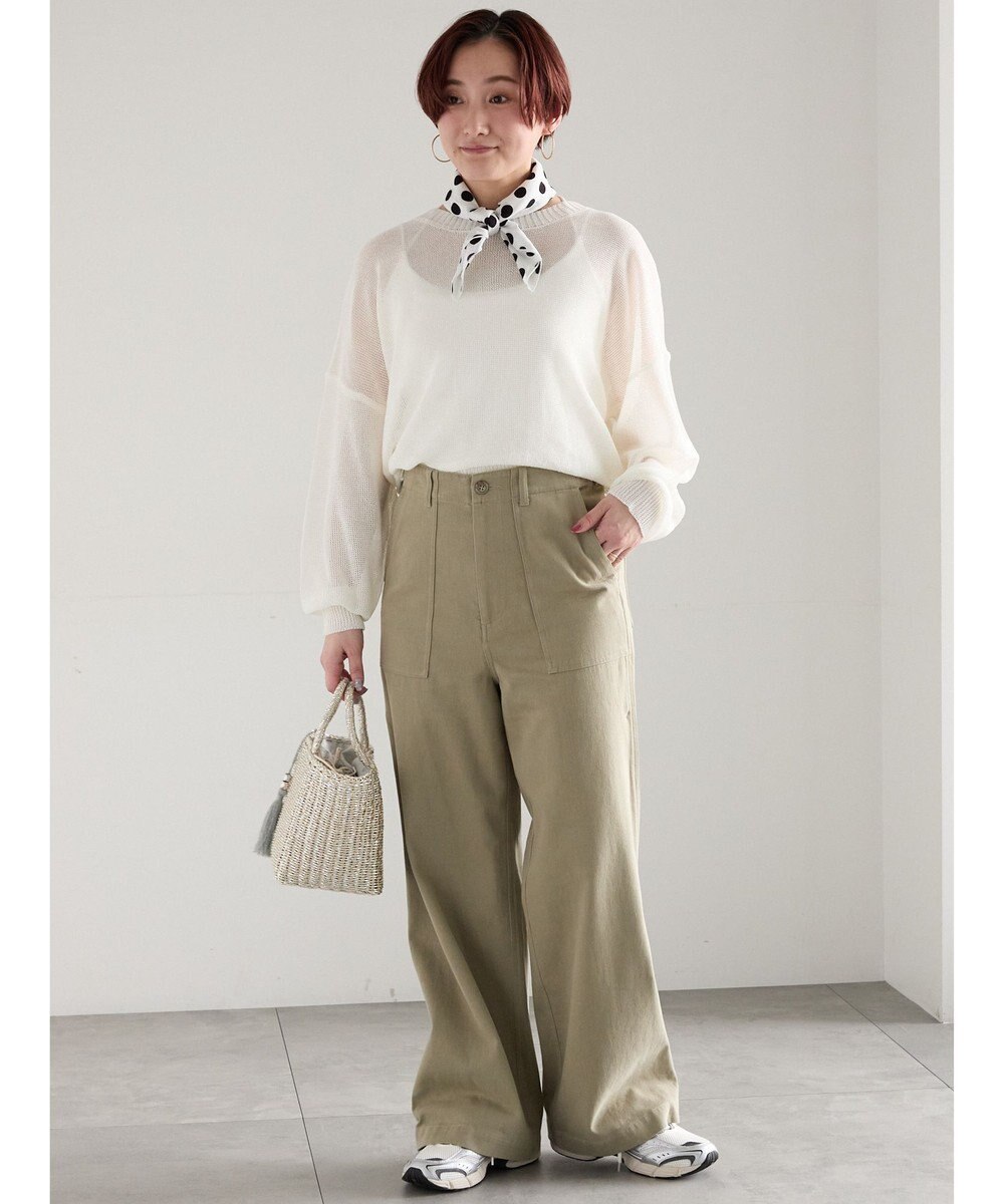 Te chichi 【WEB限定カラーあり】ペーパータッチヤーン2wayメッシュニット 