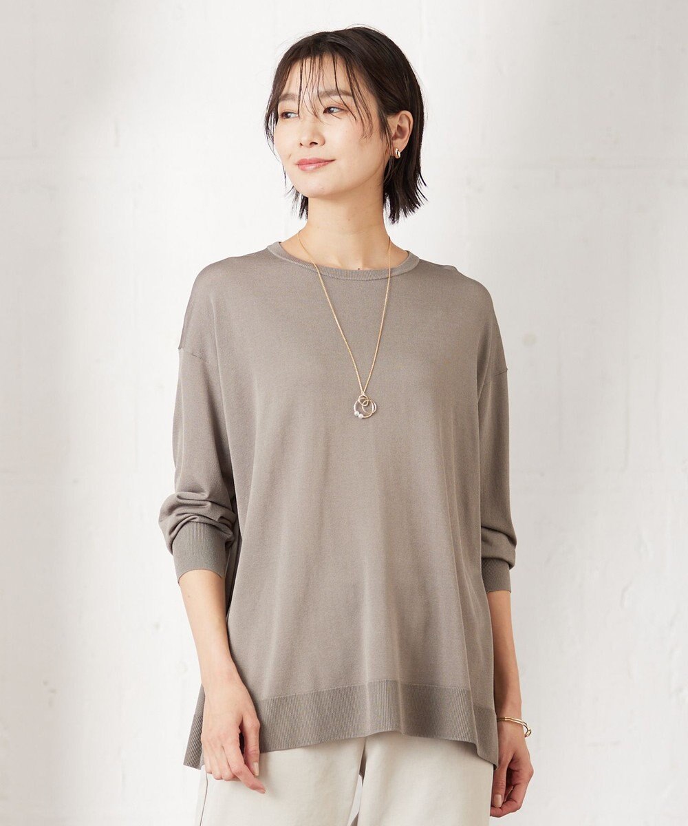 Silk CTN C/N KNIT BLK - ニット/セーター