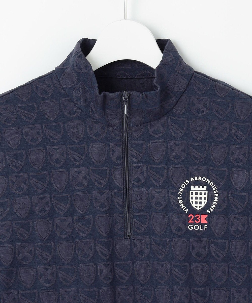23区GOLF 【WOMEN】ハーフジッププルオーバー 着回しやすく長く愛用できる 総柄ながらもシック 