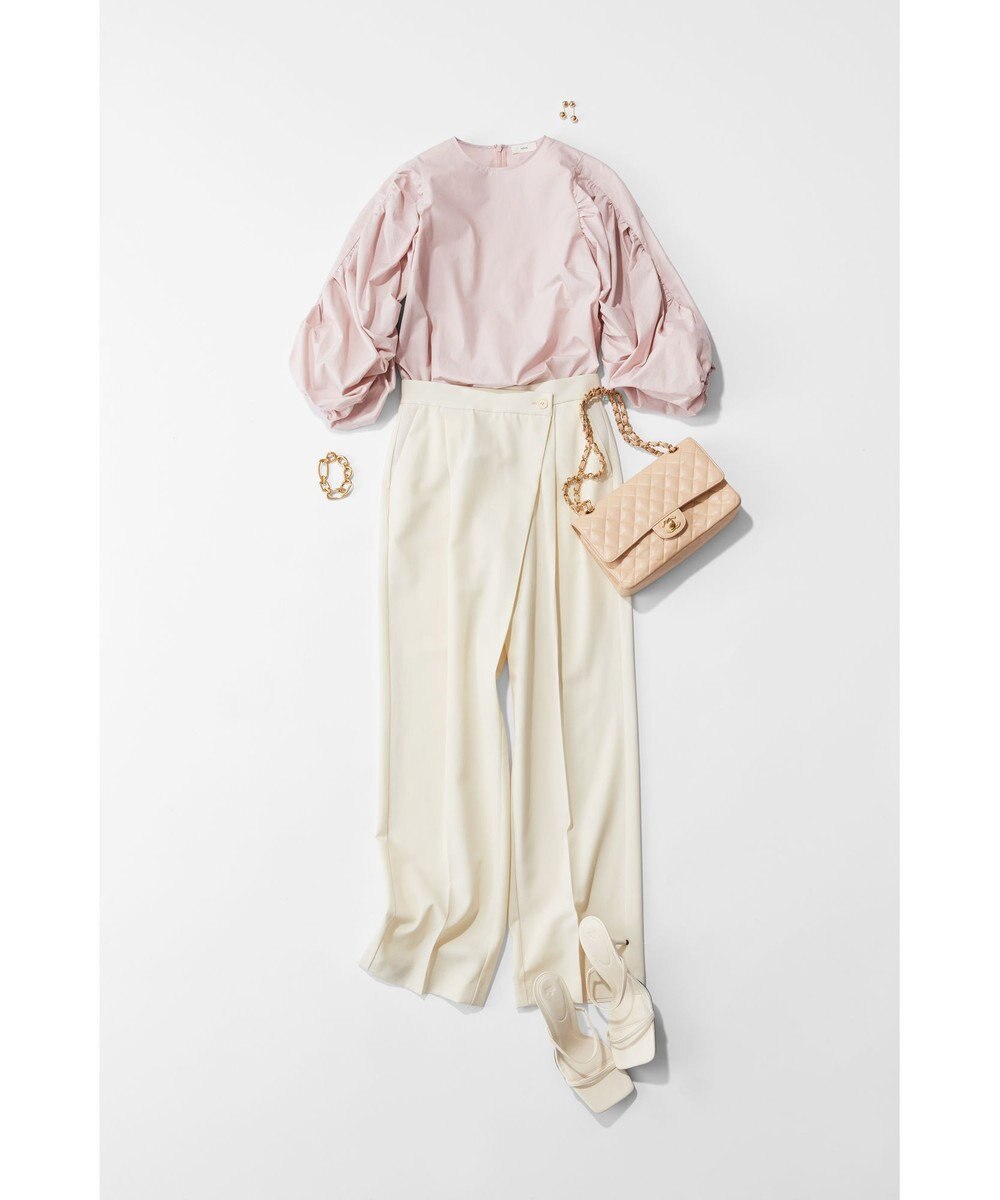 NAVE 【Nave・洗える】タイプライタークロス ギャザーブラウス 