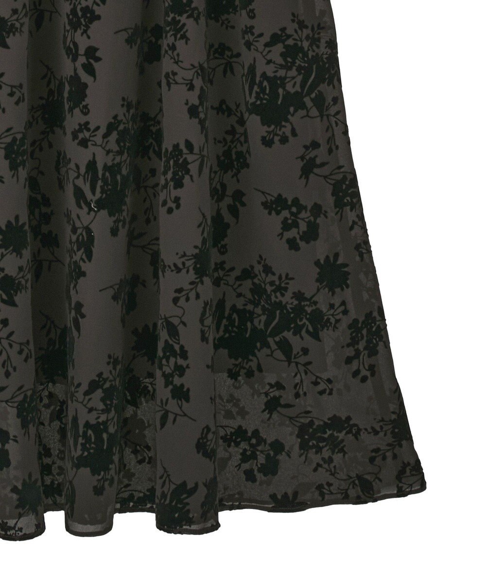 YECCA VECCA ボタニカル柄フロッキープリントワンピース 