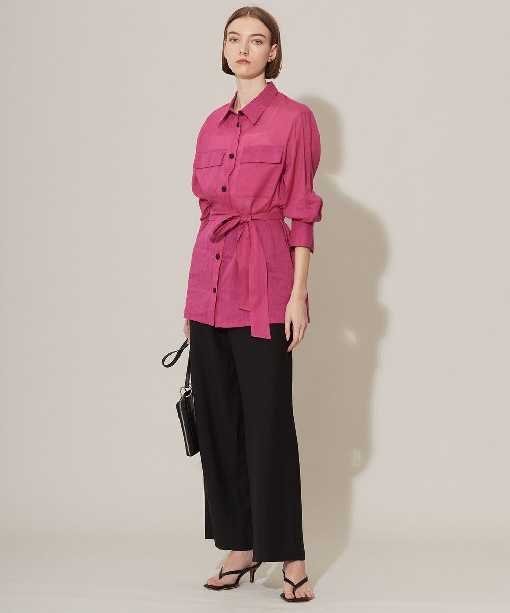 ICB 【洗える】ラミーコットンボイル シアーシャツ 