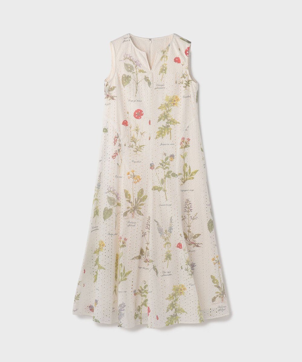 GRACE CONTINENTAL カットワークプリントワンピース 