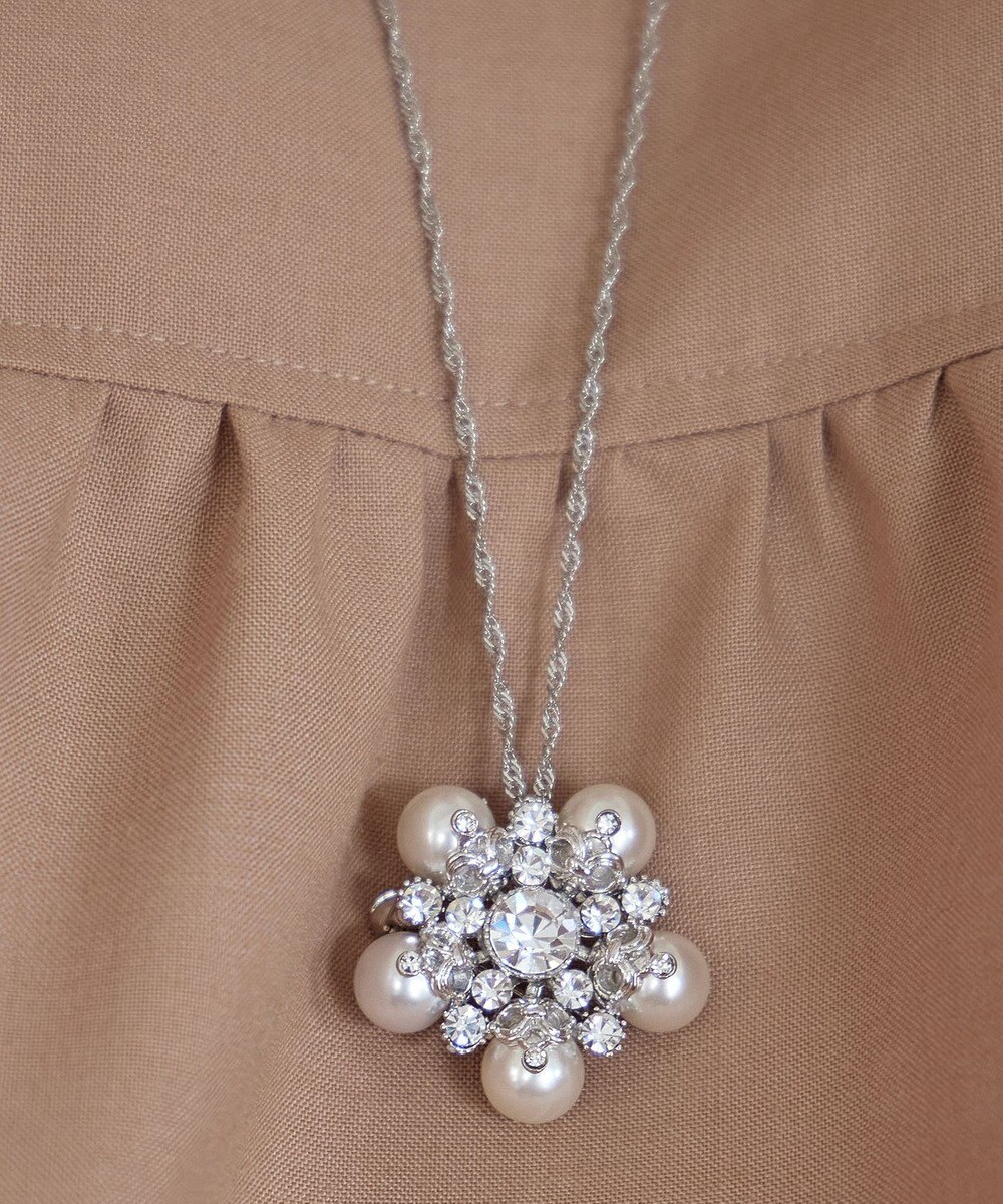 Tiaclasse パールブローチ２WAYネックレス 