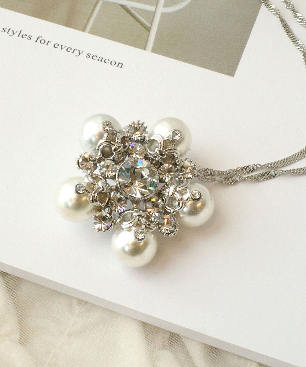 Tiaclasse パールブローチ２WAYネックレス 