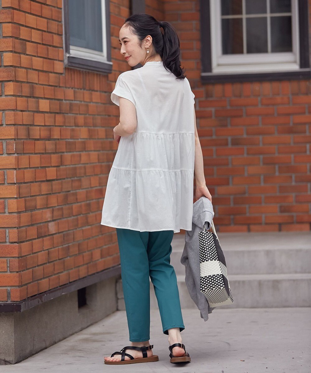 ANY 【洗濯機可能】シルキーソフトティアードブラウス 