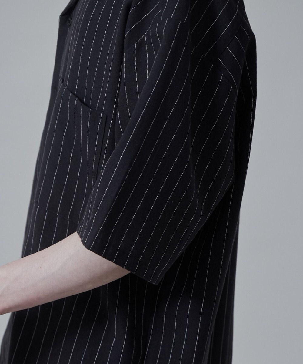 WEGO 【ユニセックス着用アイテム/手洗い可/SETUP可】リネンレーヨンオープンカラーシャツ（S） 