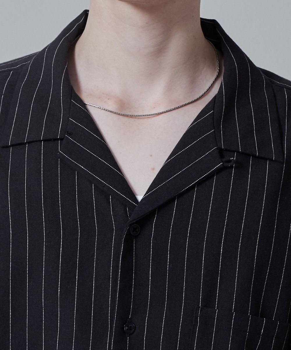 WEGO 【ユニセックス着用アイテム/手洗い可/SETUP可】リネンレーヨンオープンカラーシャツ（S） 