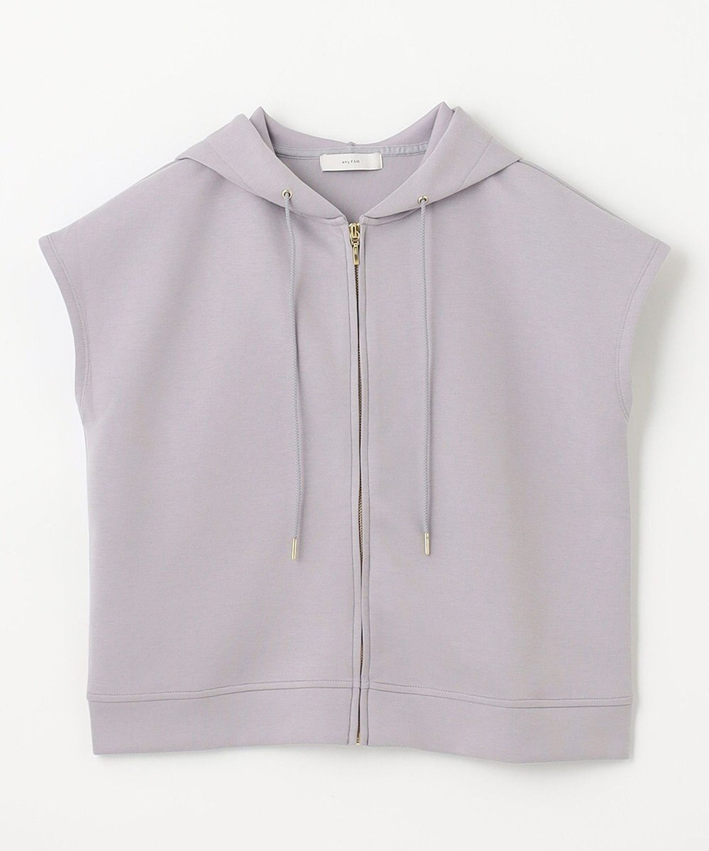 ANY L 【洗濯機可】ダンボールフレンチスリーブ ジップアップパーカー 