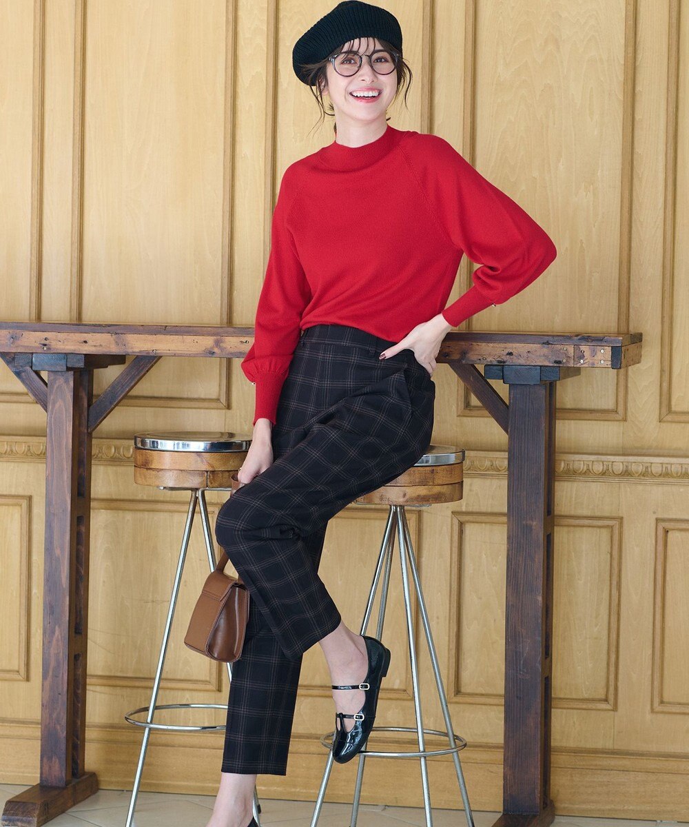 ANY SIS 【洗える】カシミヤブレンドパフ袖 ニット 