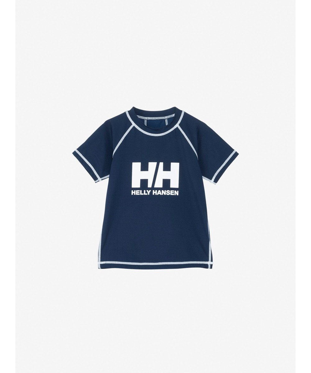 HELLY HANSEN 【キッズ・UVカット・耐海水・耐塩素・記名ラベル付】ショートスリーブ HHクルーラッシュガード 