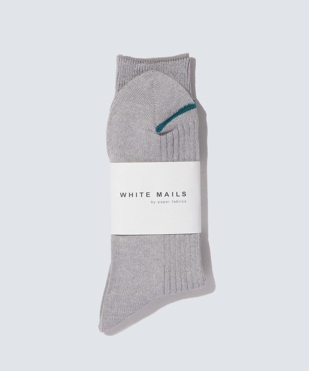 WHITE MAILS PAPER RIB CREW SOCKS ソックス 