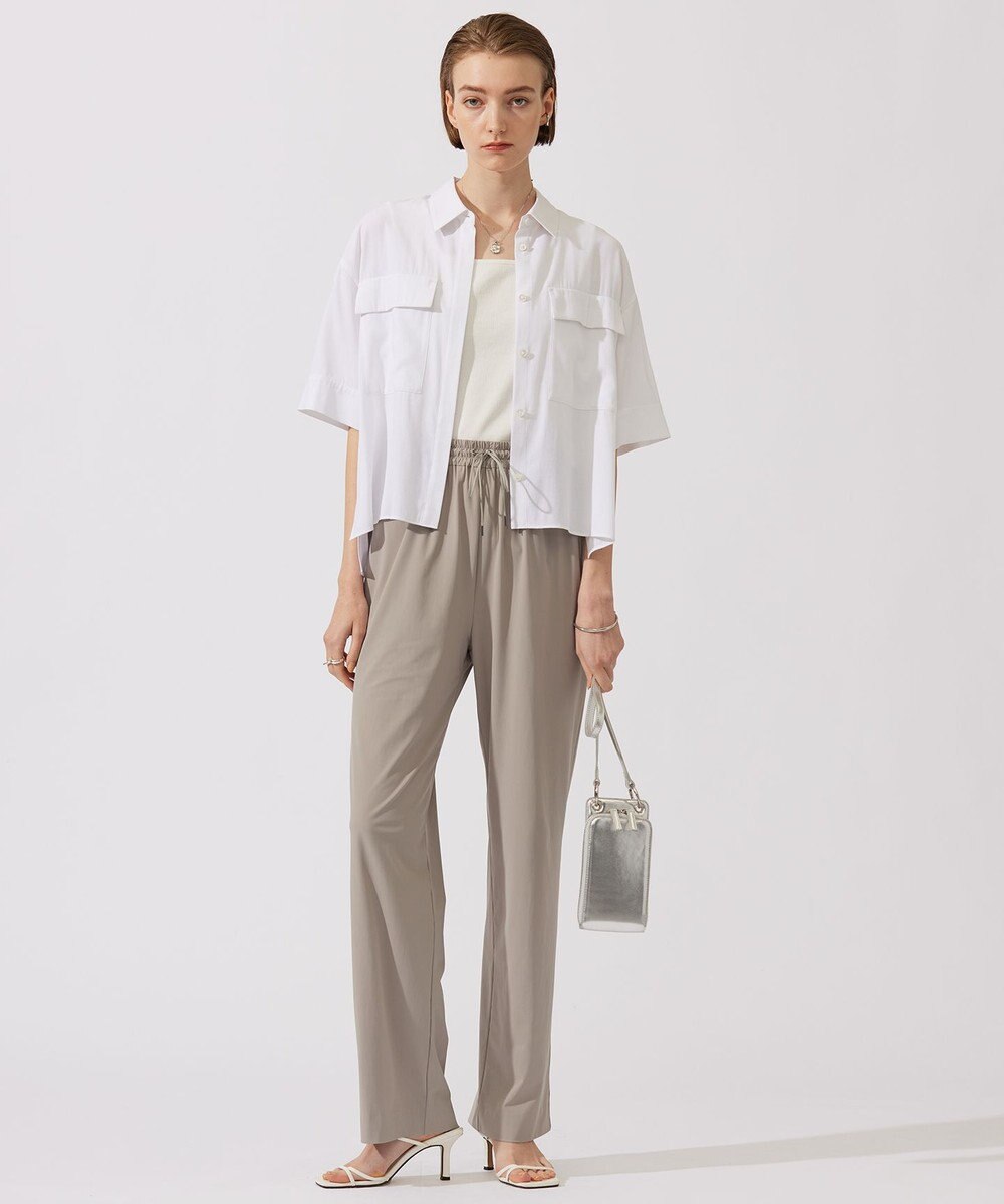 ICB 【接触冷感・UVカット・速乾・洗える】マットスキューバ セミワイドパンツ 